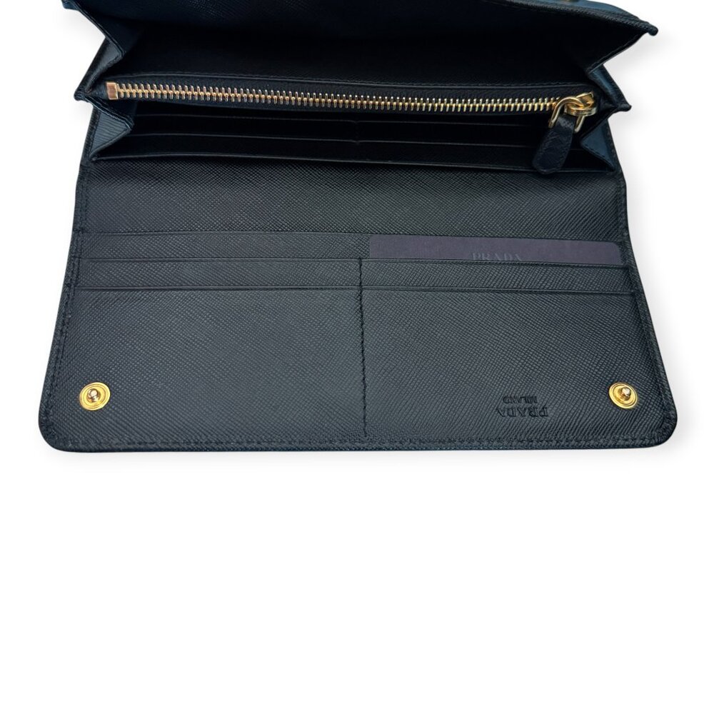 Authentic Prada Large Black Saffiano Leather Wallet - Picture 5 of 11
